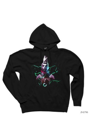 League of Legends Ekko Siyah Kapüşonlu Sweatshirt Hoodie