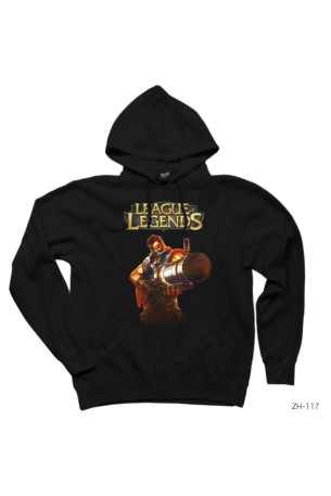 League of Legends Graves Siyah Kapüşonlu Sweatshirt Hoodie