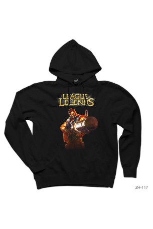 League of Legends Graves Siyah Kapüşonlu Sweatshirt Hoodie