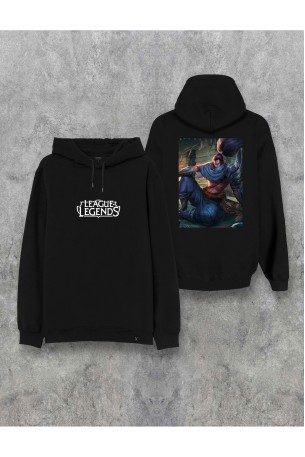 League of Legends Yasuo Özel Tasarım Baskılı Çift Taraflı Kapşonlu Unisex Sweatshirt Hoodie