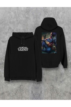 League of Legends Yasuo Özel Tasarım Baskılı Çift Taraflı Kapşonlu Unisex Sweatshirt Hoodie