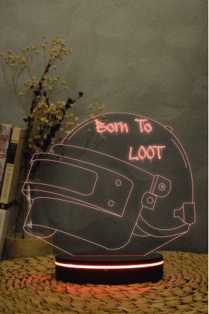 Pubg Helmet ( Şapka ) - 3 Boyutlu 16 Renk Dekoratif Gece Lambası 3d