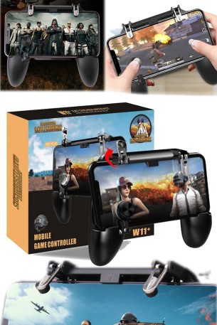 W11 Pubg Mobil Gamepad Joystick Metal L1 R1 Tetik Oyun Shooter Denetleyici Iphone Android Uyumlu Set