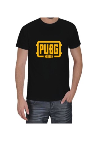 Unisex Siyah Pubg Mobile Baskılı T-shirt